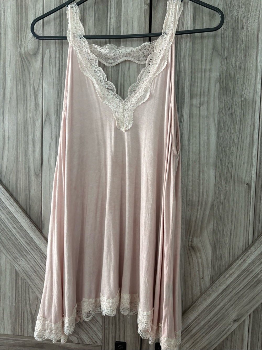 POL Pink Chemise with Cream Lace Trim